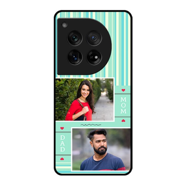 OnePlus 12 5G Custom Glass Phone Case - Mom & Dad Pic Design