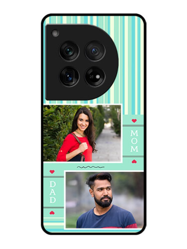 Custom OnePlus 12 5G Custom Glass Phone Case - Mom & Dad Pic Design