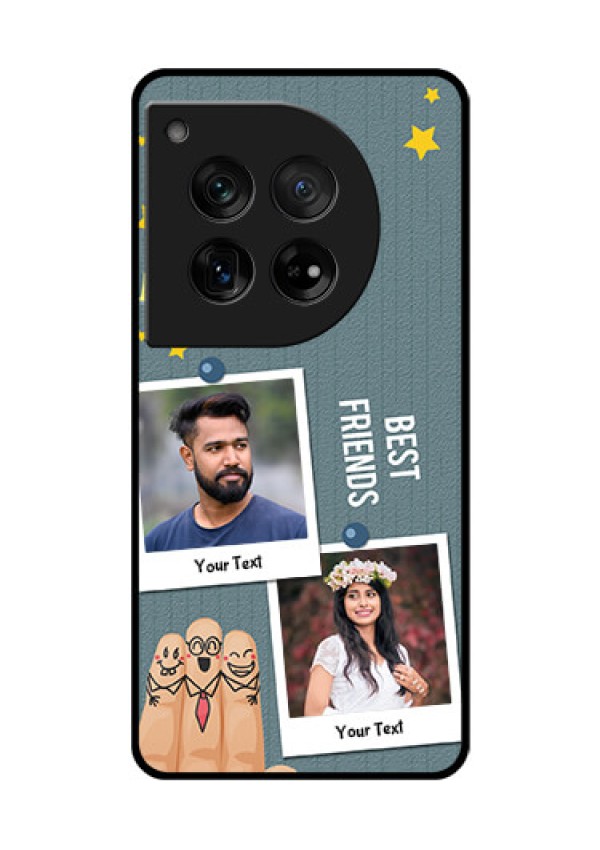 OnePlus 12 5G Custom Glass Phone Case - Sticky Frames And Friendship Design