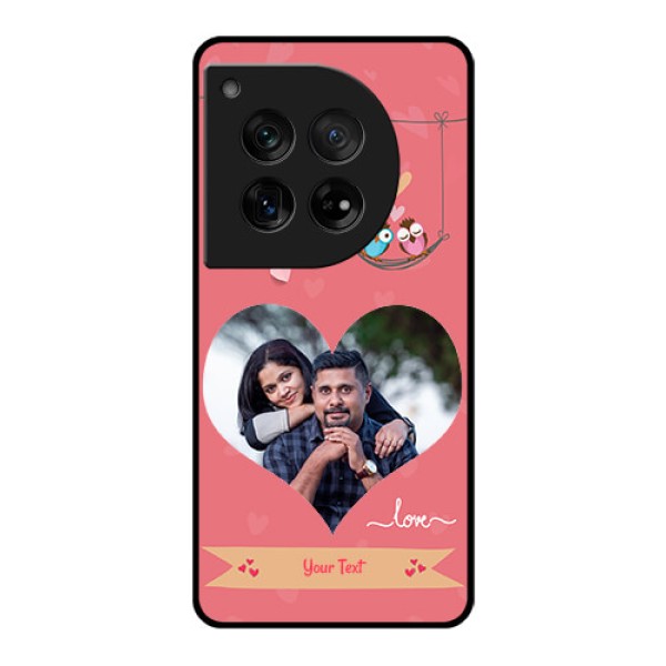 OnePlus 12 5G Custom Glass Phone Case - Peach Color Love Design OnePlus 12 5G Custom Glass Phone Case - Peach Color Love Design