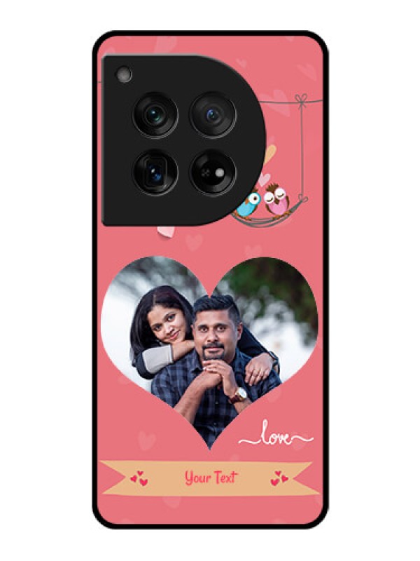 Custom OnePlus 12 5G Custom Glass Phone Case - Peach Color Love Design