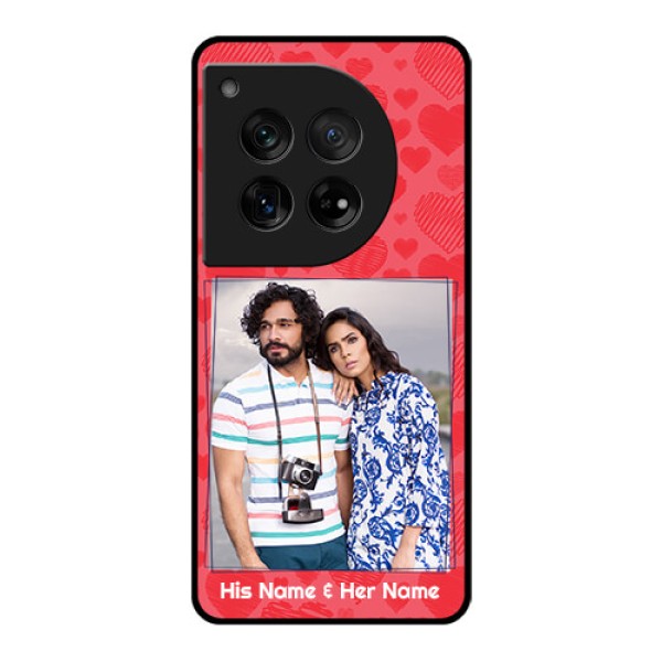 OnePlus 12 5G Custom Glass Phone Case - With Red Heart Symbols Design OnePlus 12 5G Custom Glass Phone Case - With Red Heart Symbols Design