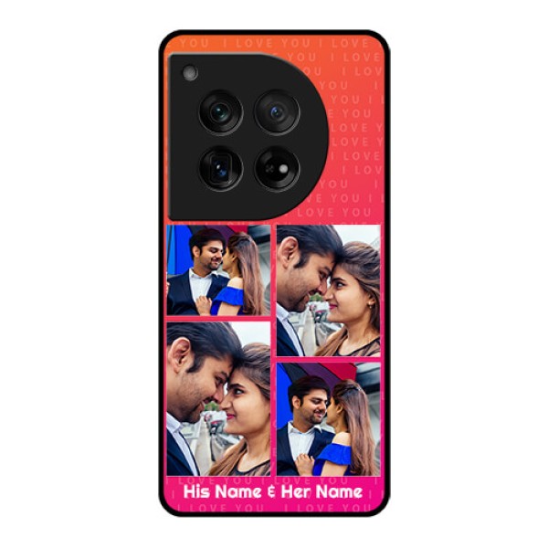 OnePlus 12 5G Custom Glass Phone Case - I Love You Pink Design