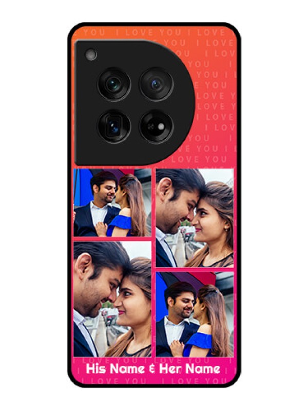 Custom OnePlus 12 5G Custom Glass Phone Case - I Love You Pink Design