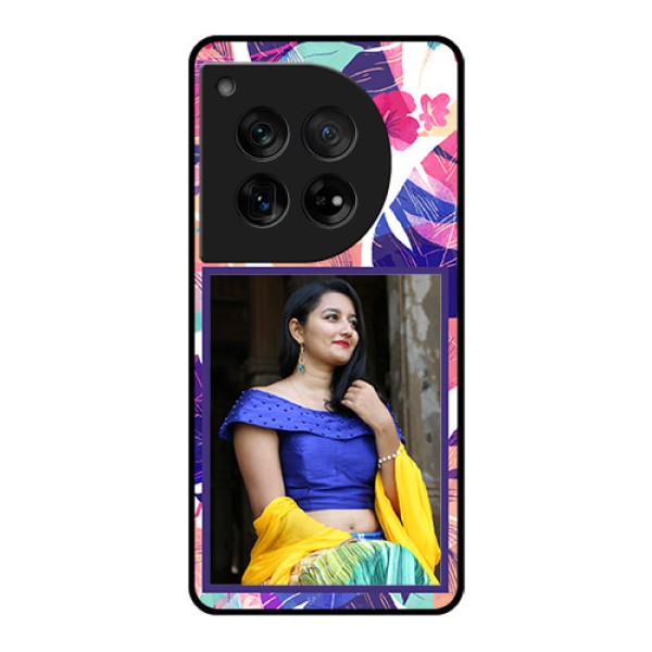 OnePlus 12 5G Custom Glass Phone Case - Abstract Floral Design OnePlus 12 5G Custom Glass Phone Case - Abstract Floral Design