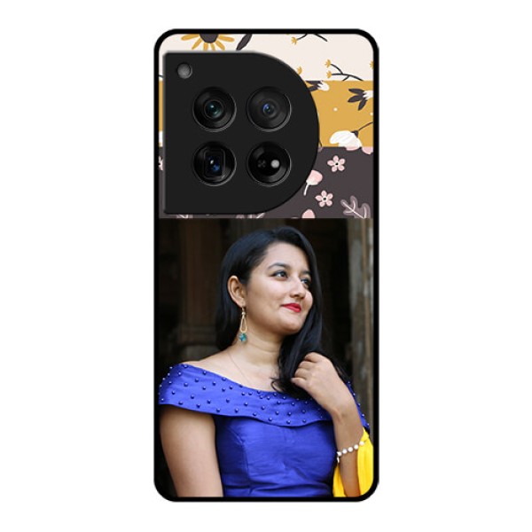 OnePlus 12 5G Custom Glass Phone Case - Stylish Floral Design