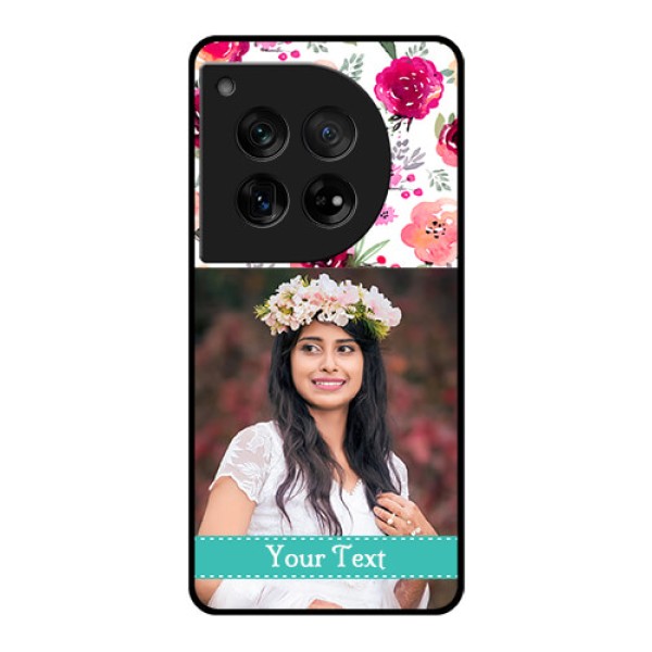 OnePlus 12 5G Custom Glass Phone Case - Water Colors Floral Design OnePlus 12 5G Custom Glass Phone Case - Water Colors Floral Design