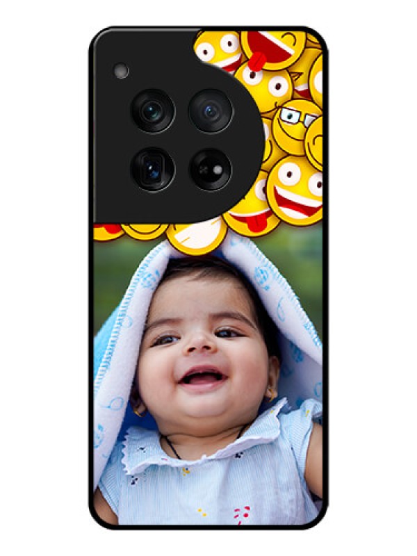 Custom OnePlus 12 5G Custom Glass Phone Case - With Smiley Emoji Design