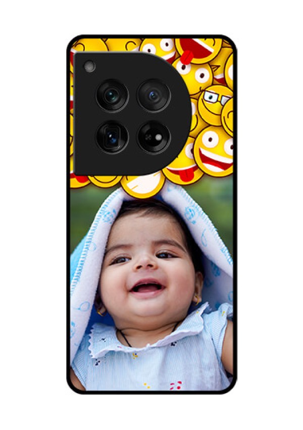 OnePlus 12 5G Custom Glass Phone Case - With Smiley Emoji Design