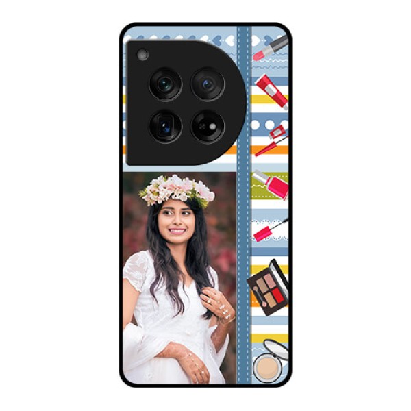OnePlus 12 5G Custom Glass Phone Case - Makeup Icons Design