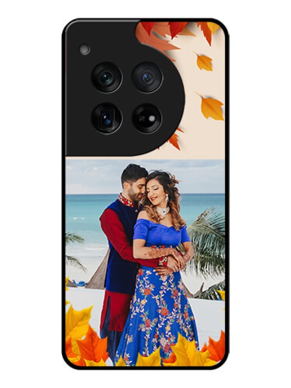 Custom OnePlus 12 5G Custom Glass Phone Case - Autumn Maple Leaves Design