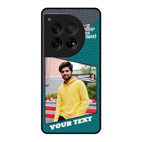 OnePlus 12 5G Custom Glass Phone Case - Background Pattern Design With Quote