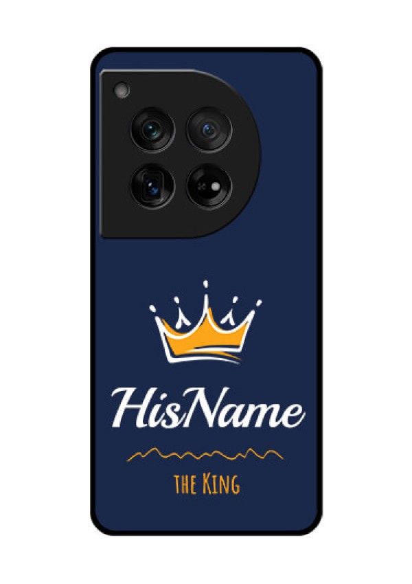 OnePlus 12 5G Custom Glass Phone Case - King With Name Design