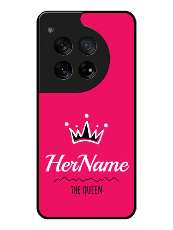 Custom OnePlus 12 5G Custom Glass Phone Case - Queen With Name Design