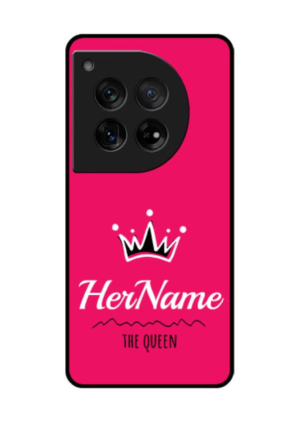OnePlus 12 5G Custom Glass Phone Case - Queen With Name Design