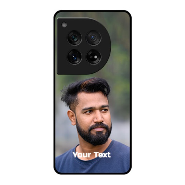 OnePlus 12 5G Custom Glass Phone Case - Photo With Text Design OnePlus 12 5G Custom Glass Phone Case - Photo With Text Design