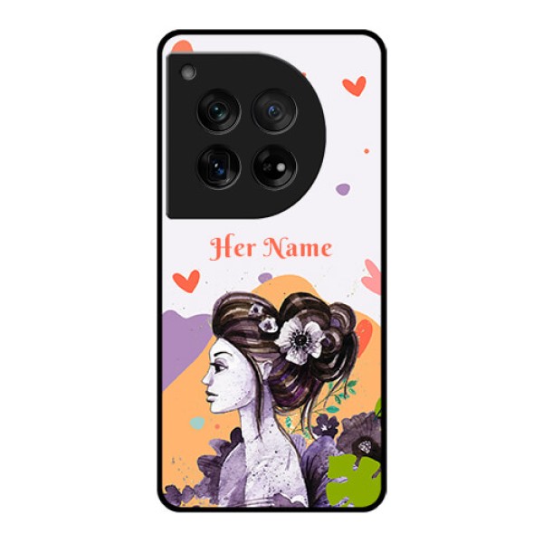 OnePlus 12 5G Custom Glass Phone Case - Woman And Nature Design