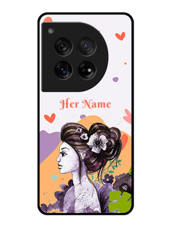 Custom OnePlus 12 5G Custom Glass Phone Case - Woman And Nature Design