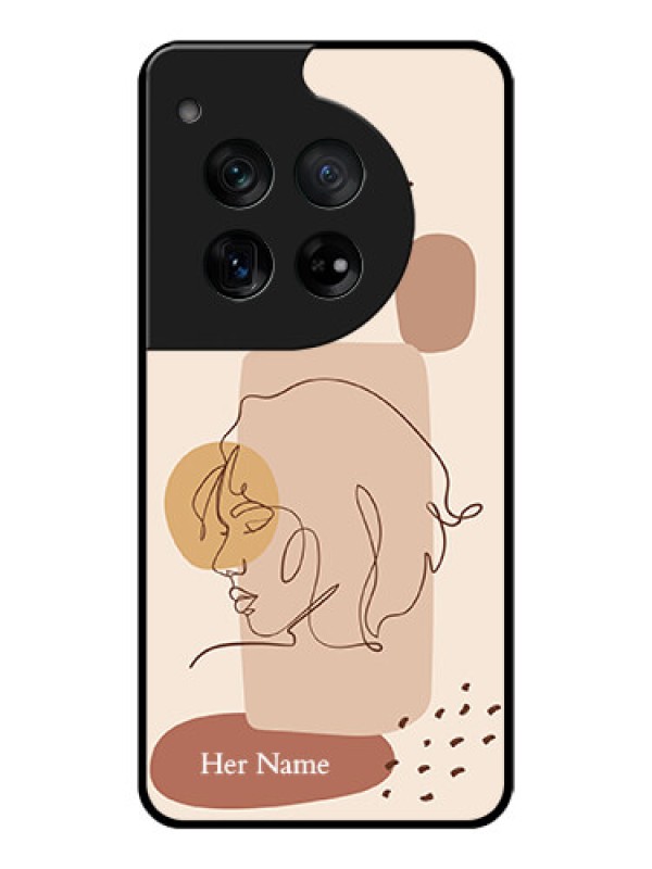 Custom OnePlus 12 5G Custom Glass Phone Case - Calm Woman Line Art Design