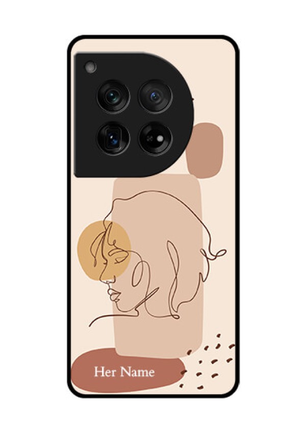 OnePlus 12 5G Custom Glass Phone Case - Calm Woman Line Art Design