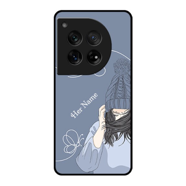 OnePlus 12 5G Custom Glass Phone Case - Girl In Winter Outfit Design OnePlus 12 5G Custom Glass Phone Case - Girl In Winter Outfit Design