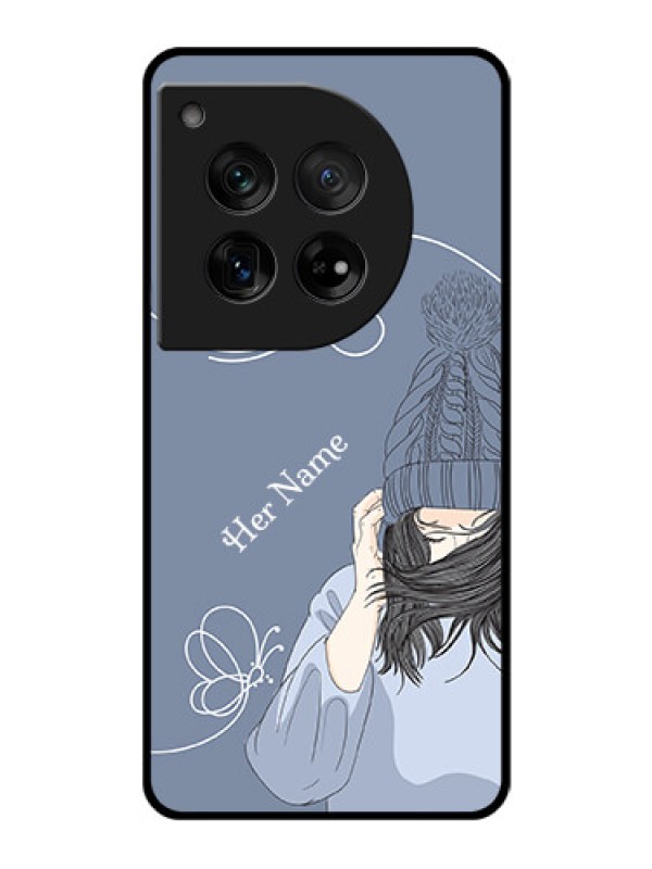 Custom OnePlus 12 5G Custom Glass Phone Case - Girl In Winter Outfit Design