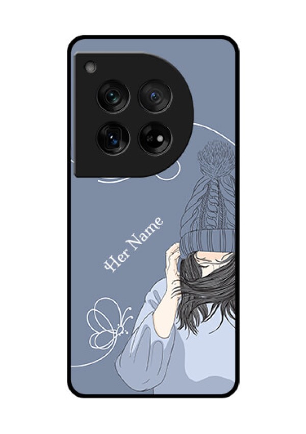 OnePlus 12 5G Custom Glass Phone Case - Girl In Winter Outfit Design