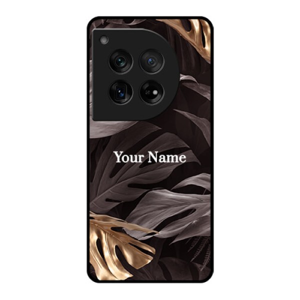 OnePlus 12 5G Custom Glass Phone Case - Wild Leaves Digital Paint Design