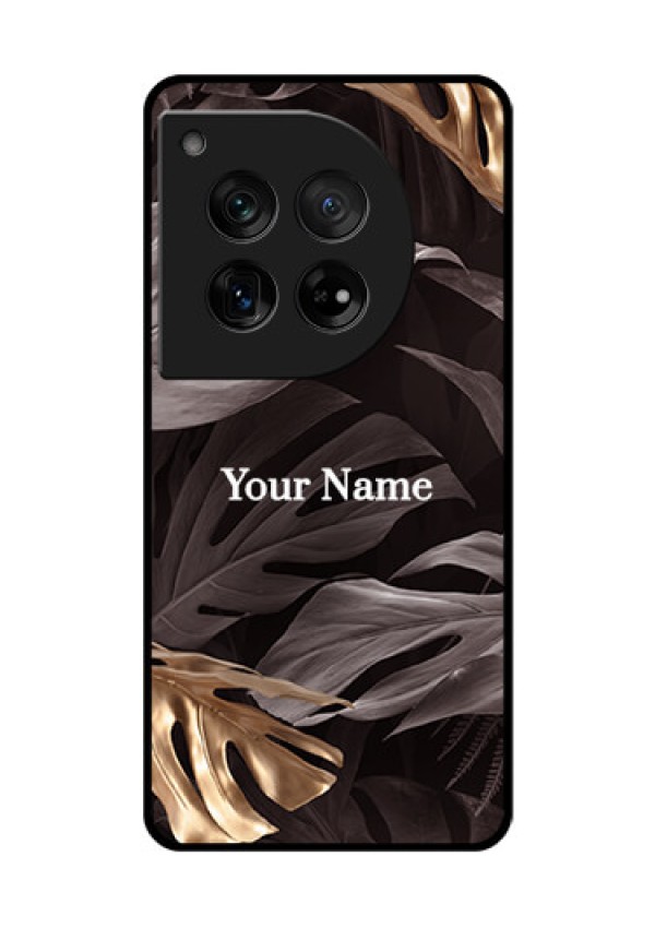 OnePlus 12 5G Custom Glass Phone Case - Wild Leaves Digital Paint Design