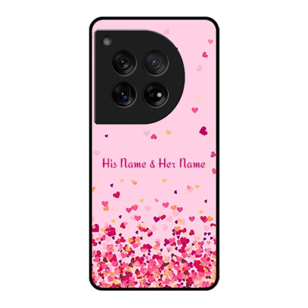 OnePlus 12 5G Custom Glass Phone Case - Floating Hearts Design OnePlus 12 5G Custom Glass Phone Case - Floating Hearts Design
