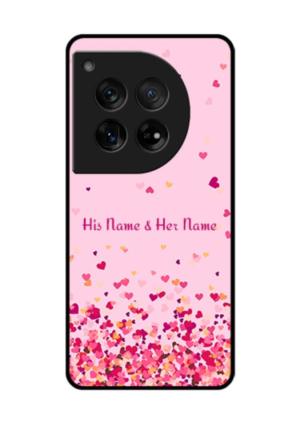 OnePlus 12 5G Custom Glass Phone Case - Floating Hearts Design