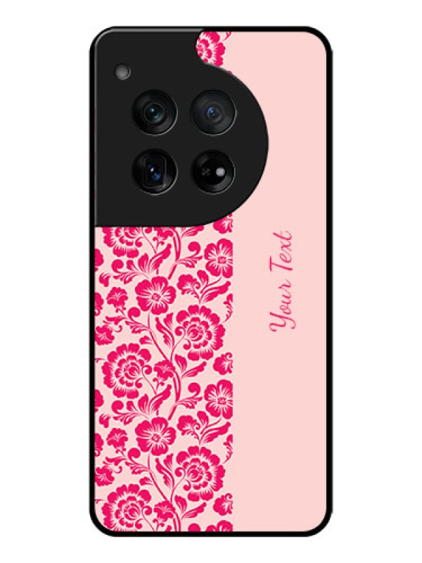 Custom OnePlus 12 5G Custom Glass Phone Case - Attractive Floral Pattern Design