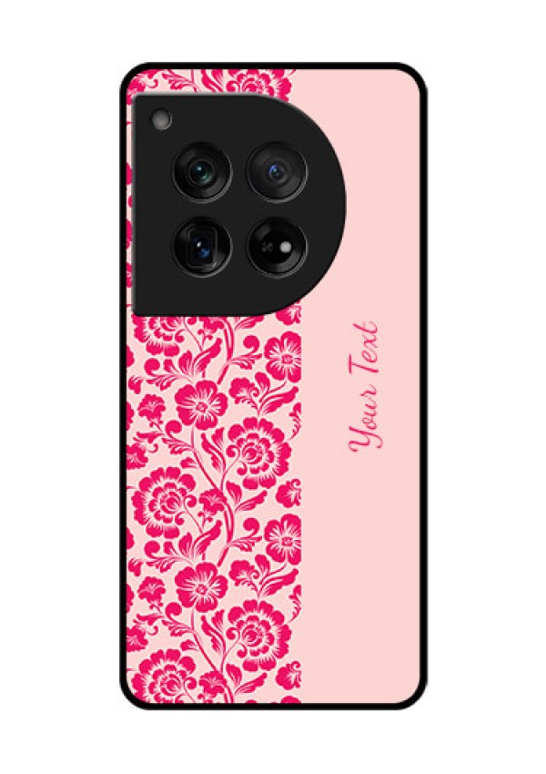 OnePlus 12 5G Custom Glass Phone Case - Attractive Floral Pattern Design