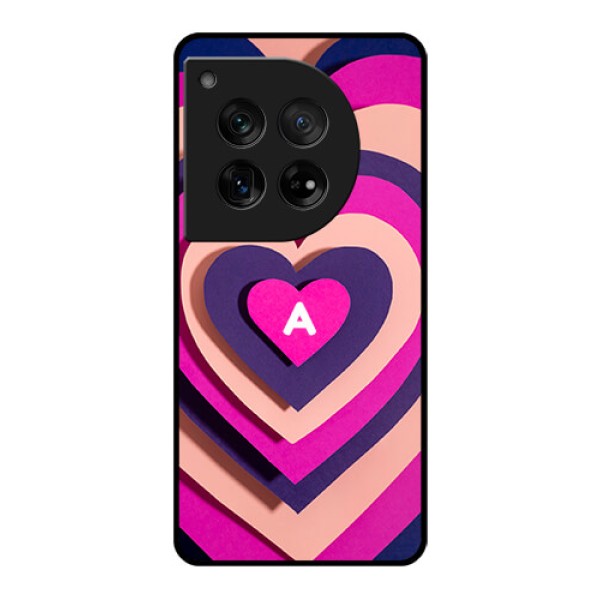 OnePlus 12 5G Custom Glass Phone Case - Cute Heart Pattern Design