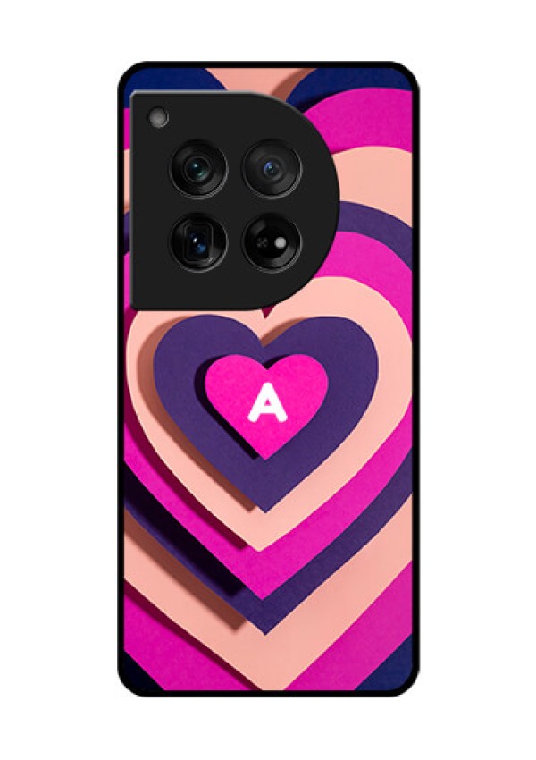 OnePlus 12 5G Custom Glass Phone Case - Cute Heart Pattern Design