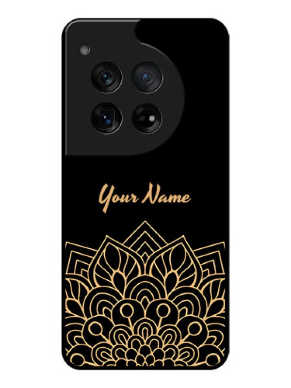 Custom OnePlus 12 5G Custom Glass Phone Case - Golden Mandala Design