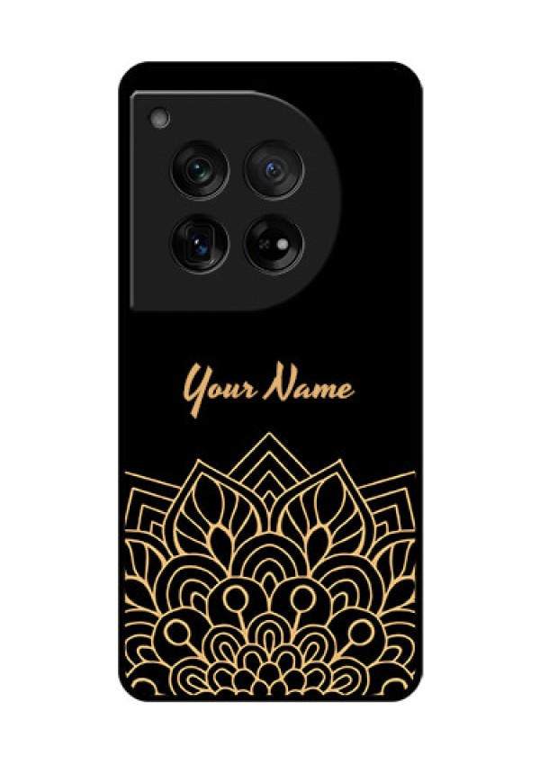 OnePlus 12 5G Custom Glass Phone Case - Golden Mandala Design