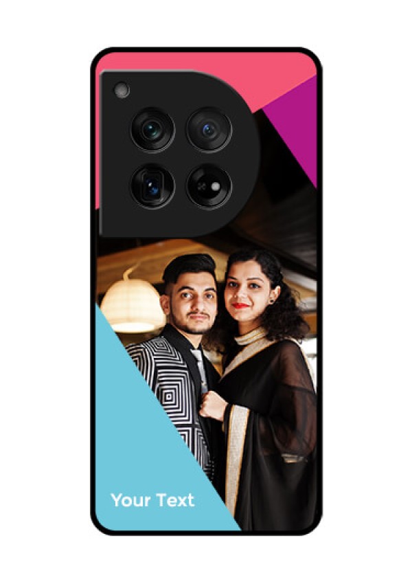 OnePlus 12 5G Custom Glass Phone Case - Stacked Triple Colour Design