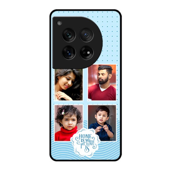 OnePlus 12 5G Custom Glass Phone Case - Cute Love Quote With 4 Pic Upload Design OnePlus 12 5G Custom Glass Phone Case - Cute Love Quote With 4 Pic Upload Design