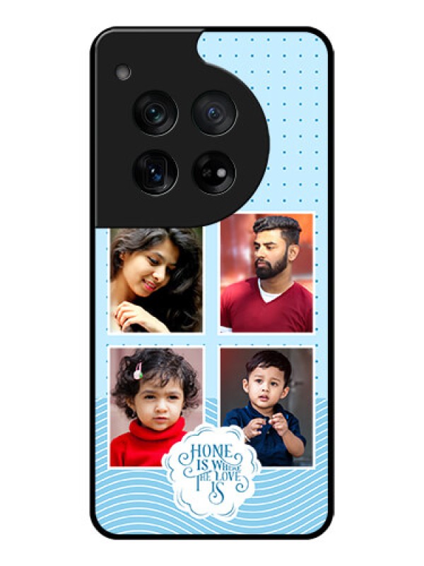 Custom OnePlus 12 5G Custom Glass Phone Case - Cute Love Quote With 4 Pic Upload Design