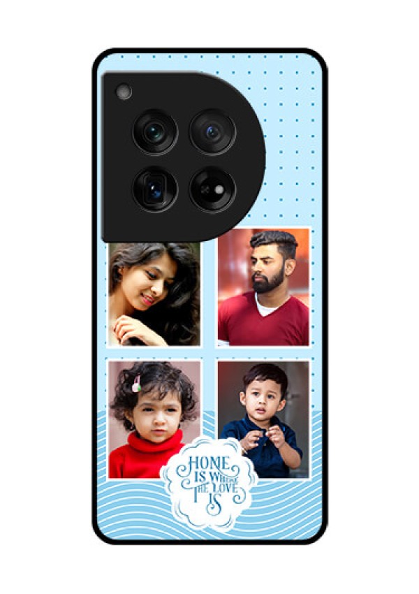 OnePlus 12 5G Custom Glass Phone Case - Cute Love Quote With 4 Pic Upload Design