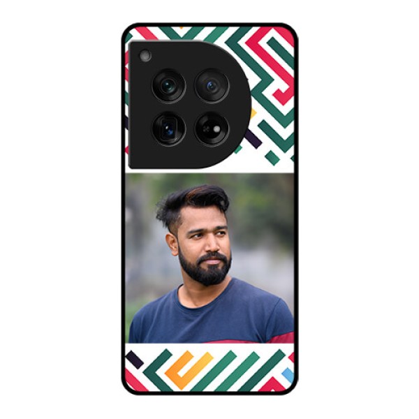 OnePlus 12 5G Custom Glass Phone Case - Colorful Maze Pattern Design OnePlus 12 5G Custom Glass Phone Case - Colorful Maze Pattern Design