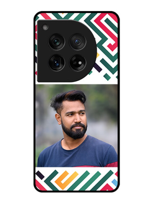 Custom OnePlus 12 5G Custom Glass Phone Case - Colorful Maze Pattern Design