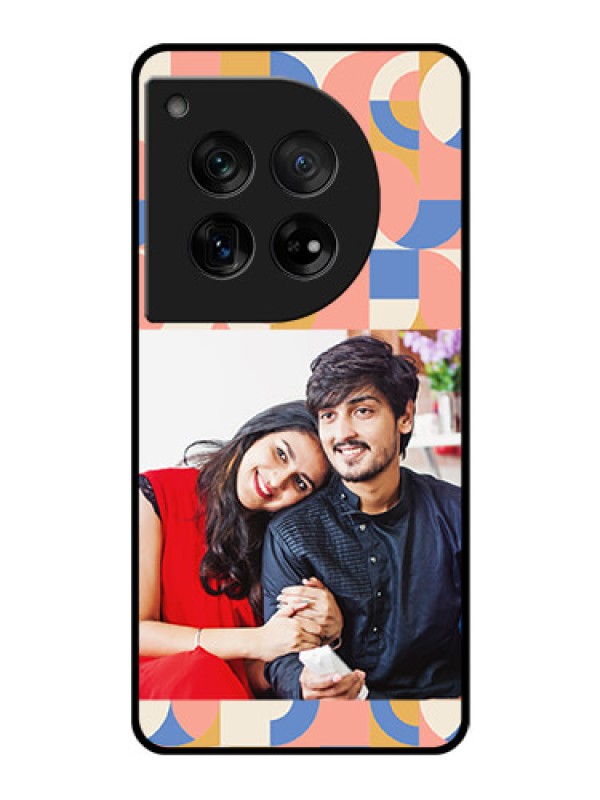 Custom OnePlus 12 5G Custom Glass Phone Case - Semi - Circle Maze Pattern Design