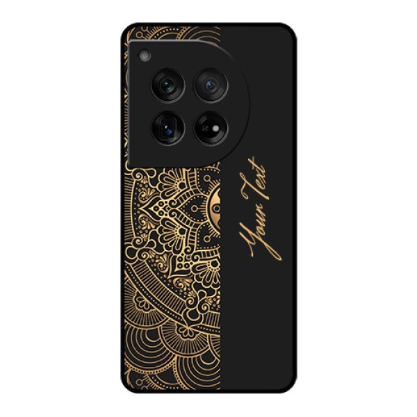 OnePlus 12 5G Custom Glass Phone Case - Mandala Art With Custom Text Design