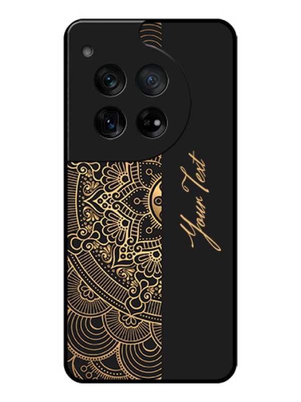 Custom OnePlus 12 5G Custom Glass Phone Case - Mandala Art With Custom Text Design