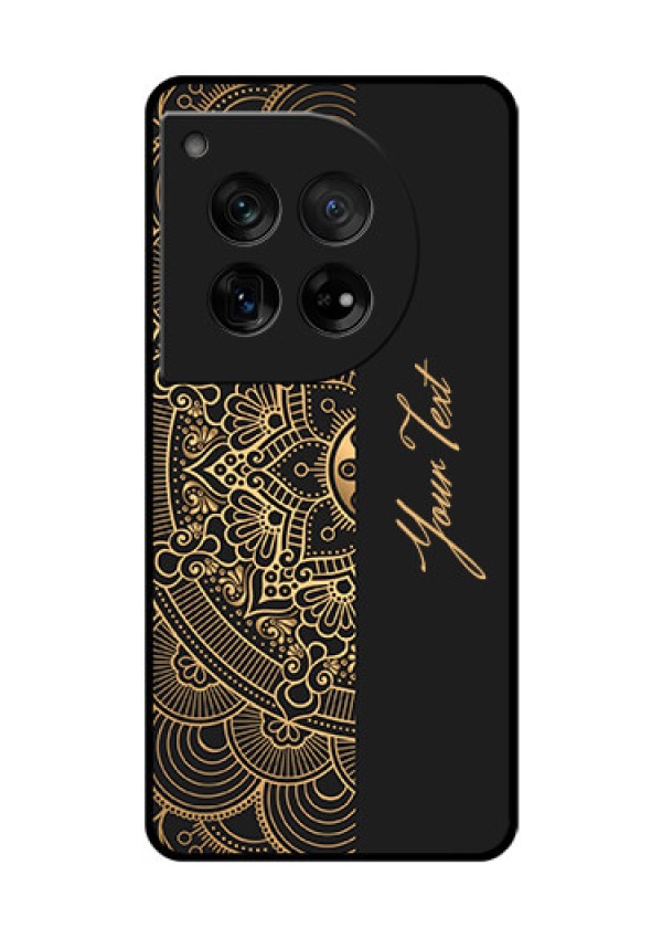 OnePlus 12 5G Custom Glass Phone Case - Mandala Art With Custom Text Design