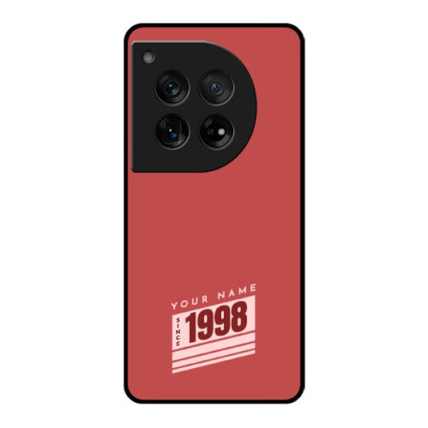 OnePlus 12 5G Custom Glass Phone Case - Red Custom Year Of Birth Design OnePlus 12 5G Custom Glass Phone Case - Red Custom Year Of Birth Design
