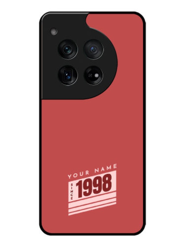 Custom OnePlus 12 5G Custom Glass Phone Case - Red Custom Year Of Birth Design