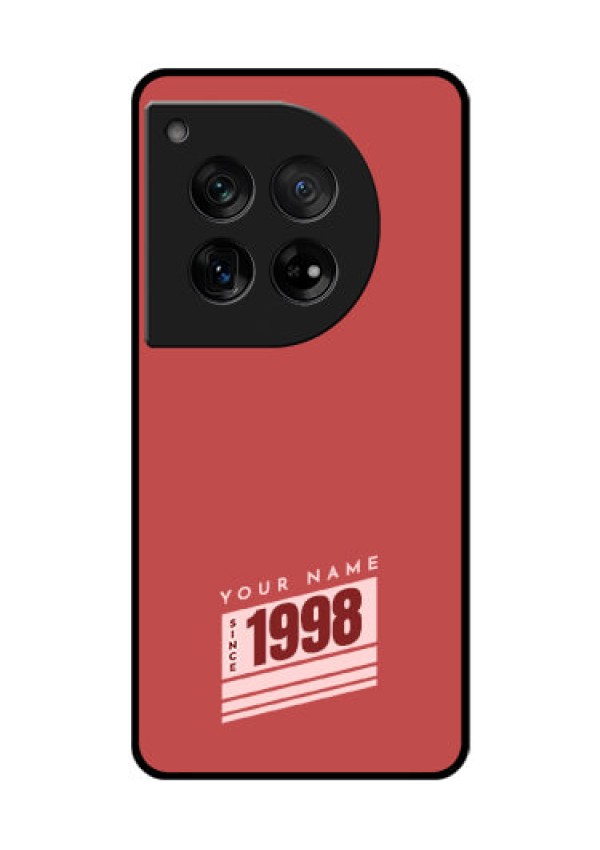OnePlus 12 5G Custom Glass Phone Case - Red Custom Year Of Birth Design